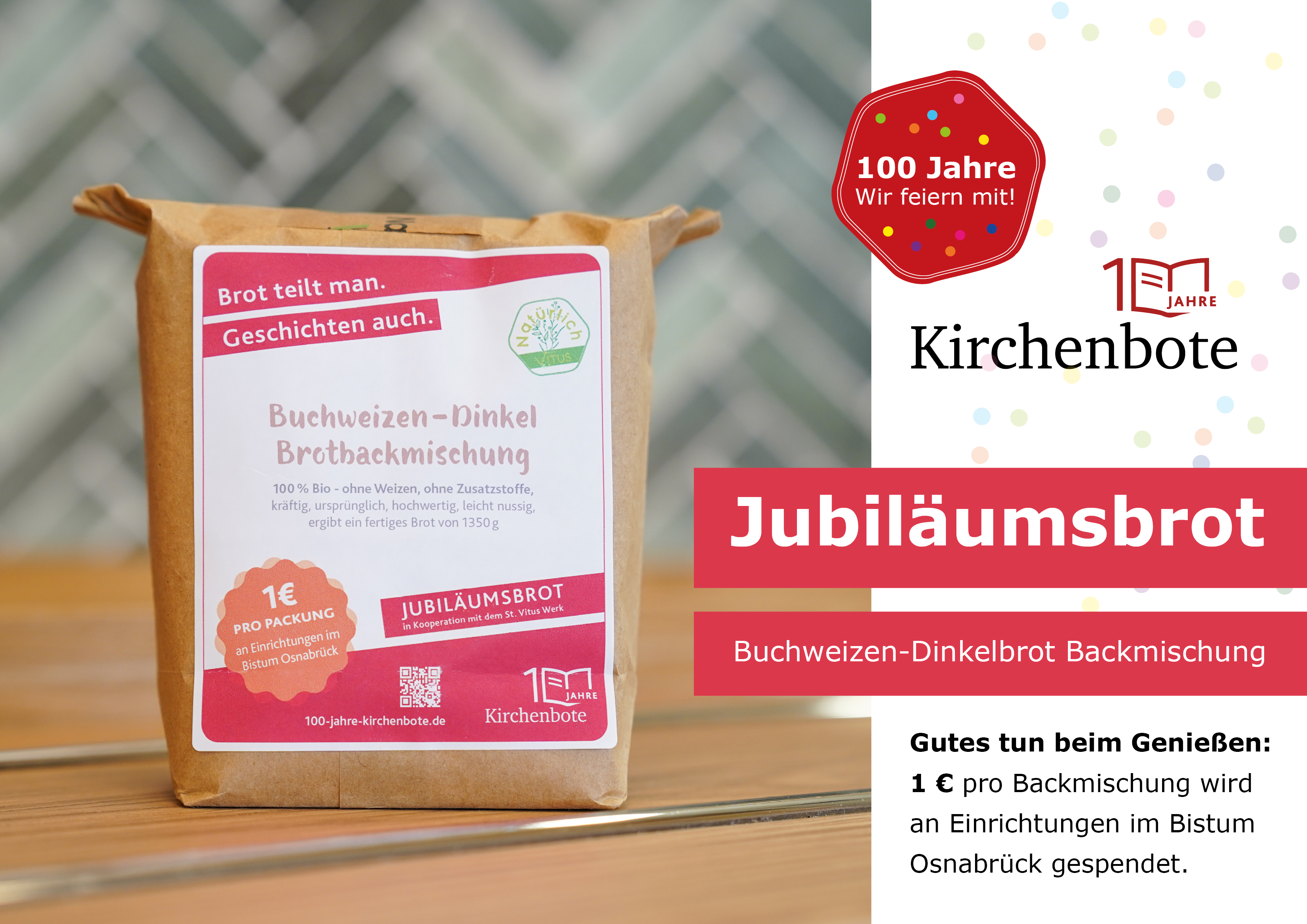 Jubiläumsbrot Kirchenbote (Buchweizen-Dinkel-Brotbackmischung)